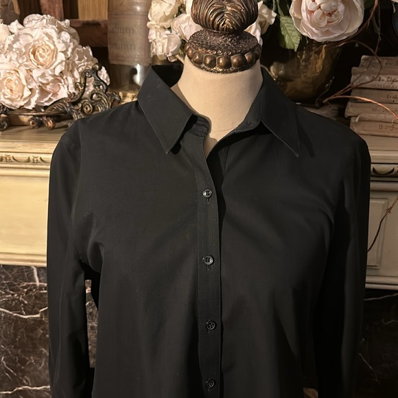 Cold water Creek black no iron tunic blouse - Picture 2 of 7